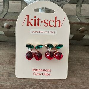 Kitsch Cherry Rhinestone Claw Clips